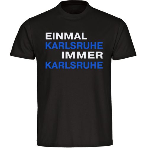 4068859058067 - multifanshop Herren T-Shirt - Karlsruhe - Einmal Immer - Druck blau - Männer 4068859058067 - multifanshop Herren T-Shirt - Karlsruhe - Einmal Immer - Druck blau - Männer