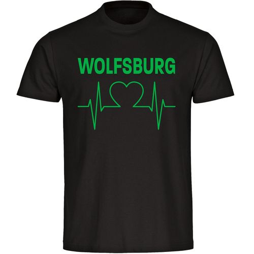 4068859174439 - multifanshop Herren T-Shirt - Wolfsburg - Herzschlag - Druck grün - Männer 4068859174439 - multifanshop Herren T-Shirt - Wolfsburg - Herzschlag - Druck grün - Männer