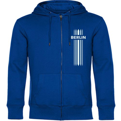 4068859042806 - multifanshop Kapuzen Sweatshirt Jacke - Berlin blau - Streifen - Druck weiß - Sweat 4068859042806 - multifanshop Kapuzen Sweatshirt Jacke - Berlin blau - Streifen - Druck weiß - Sweat