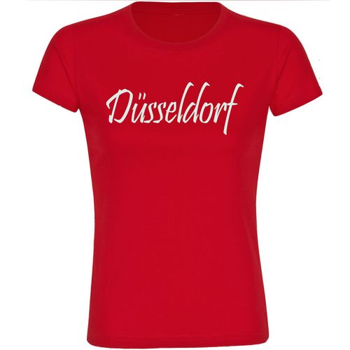 4068859157777 - multifanshop Damen T-Shirt - Düsseldorf - Schriftzug - Druck weiß - Frauen