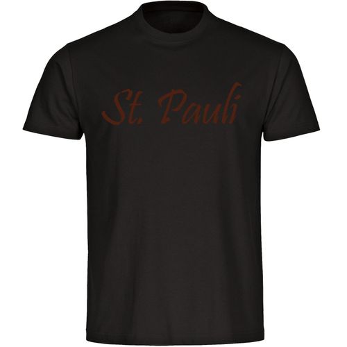 4068859197018 - multifanshop Herren T-Shirt - St Pauli - Schriftzug - Druck braun - Männer 4068859197018 - multifanshop Herren T-Shirt - St Pauli - Schriftzug - Druck braun - Männer