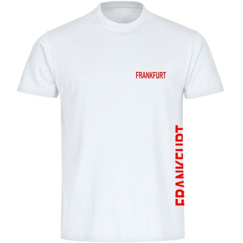 4068859075095 - multifanshop Herren T-Shirt - Frankfurt - Brust & Seite - Druck rot - Männer 4068859075095 - multifanshop Herren T-Shirt - Frankfurt - Brust & Seite - Druck rot - Männer