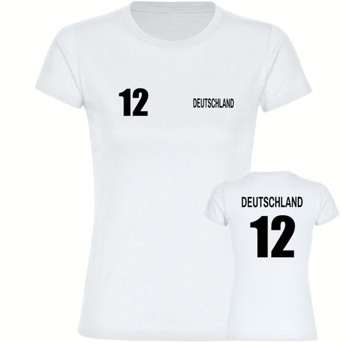 4068859270551 - multifanshop Damen T-Shirt - Deutschland - Trikot Nummer 12 - Druck schwarz - Frauen 4068859270551 - multifanshop Damen T-Shirt - Deutschland - Trikot Nummer 12 - Druck schwarz - Frauen