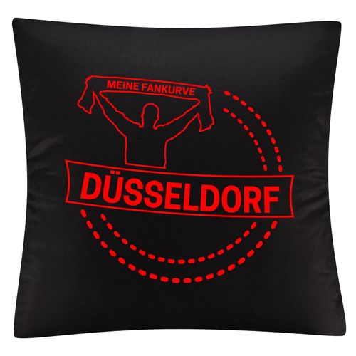 4068859134990 - multifanshop Kissenbezug - Düsseldorf - Meine Fankurve - Druck rot - Kissen