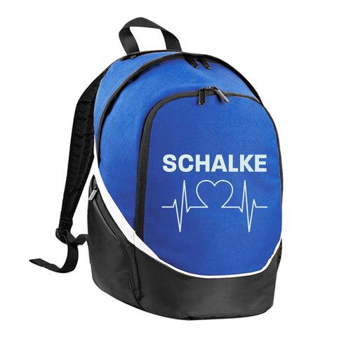 4068859006440 - multifanshop Rucksack - Schalke - Herzschlag - Druck weiß - Tasche