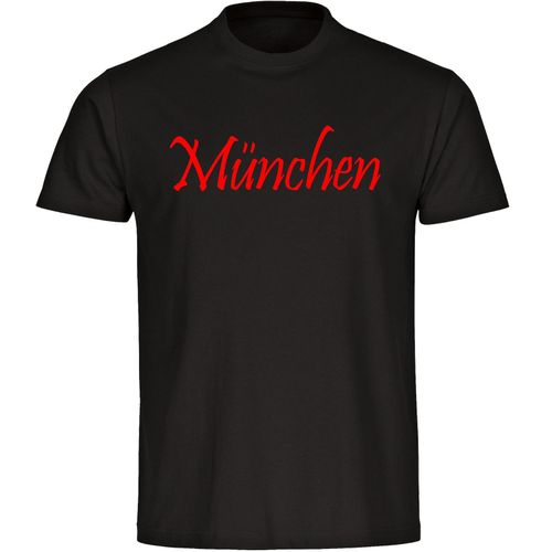 4068859161224 - multifanshop Herren T-Shirt - München rot - Schriftzug - Druck rot - Männer