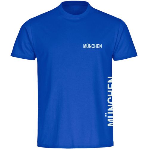 4068859021696 - multifanshop Herren T-Shirt - München blau - Brust & Seite - Druck weiß - Männer 4068859021696 - multifanshop Herren T-Shirt - München blau - Brust & Seite - Druck weiß - Männer