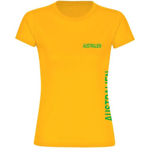 4068859277192 - multifanshop Damen T-Shirt - Australien - Brust & Seite - Druck grün - Frauen