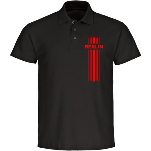 4068859120726 - multifanshop Poloshirt - Berlin rot - Streifen - Druck rot - Polo