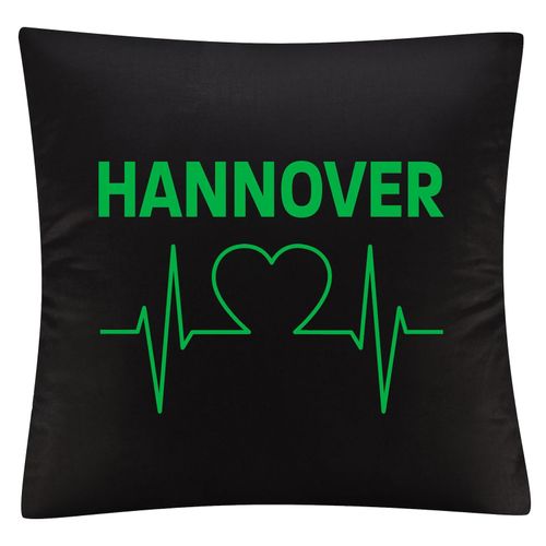 4068859173449 - multifanshop Kissenbezug - Hannover - Herzschlag - Druck grün - Kissen
