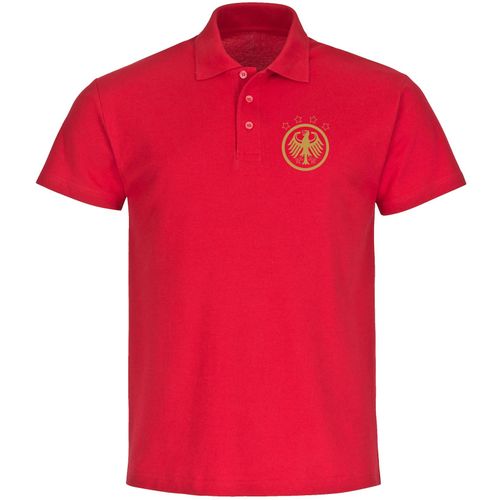 4068859407858 - multifanshop Poloshirt - Deutschland - Adler Retro Gold - Druck gold metallic - Polo 4068859407858 - multifanshop Poloshirt - Deutschland - Adler Retro Gold - Druck gold metallic - Polo