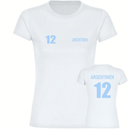 4068859273538 - multifanshop Damen T-Shirt - Argentinien - Trikot Nummer 12 - Druck hellblau - Frauen 4068859273538 - multifanshop Damen T-Shirt - Argentinien - Trikot Nummer 12 - Druck hellblau - Frauen
