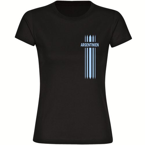 4068859273958 - multifanshop Damen T-Shirt - Argentinien - Streifen - Druck hellblau - Frauen