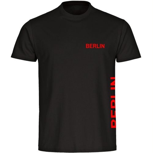 4068859072568 - multifanshop Herren T-Shirt - Berlin rot - Brust & Seite - Druck rot - Männer