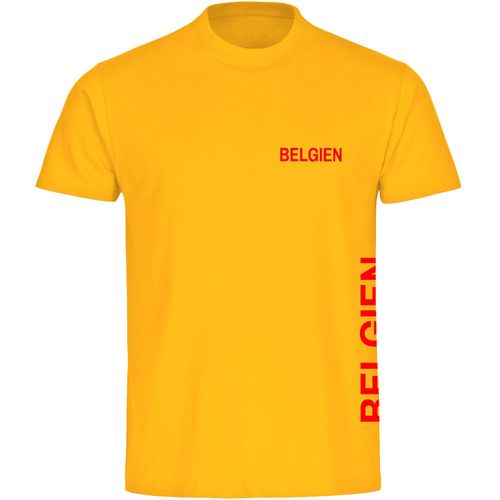 4068859281311 - multifanshop Herren T-Shirt - Belgien - Brust & Seite - Druck rot - Männer