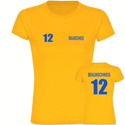4068859199500 - multifanshop Damen T-Shirt - Braunschweig - Trikot Nummer 12 - Druck blau - Frauen 4068859199500 - multifanshop Damen T-Shirt - Braunschweig - Trikot Nummer 12 - Druck blau - Frauen