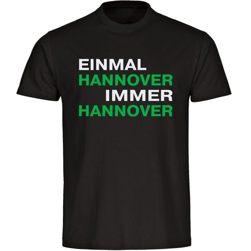 4068859180638 - multifanshop Herren T-Shirt - Hannover - Einmal Immer - Druck grün - Männer