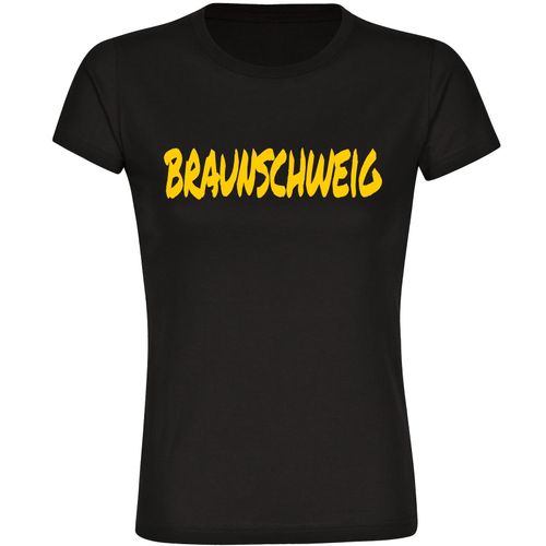 4068859502522 - multifanshop Damen T-Shirt - Braunschweig - Textmarker - Druck gelb - Frauen