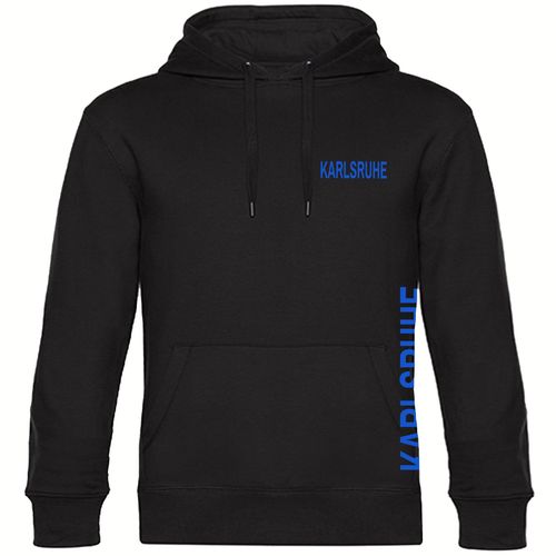 4068859021184 - multifanshop Kapuzen Sweatshirt - Karlsruhe - Brust & Seite - Druck blau - Hoodie