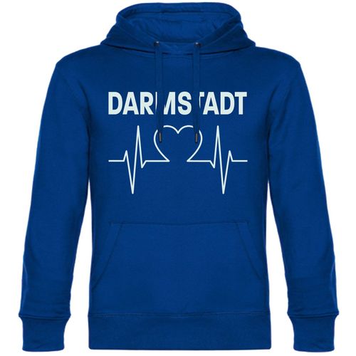 4068859035877 - multifanshop Kapuzen Sweatshirt - Darmstadt - Herzschlag - Druck weiß - Hoodie