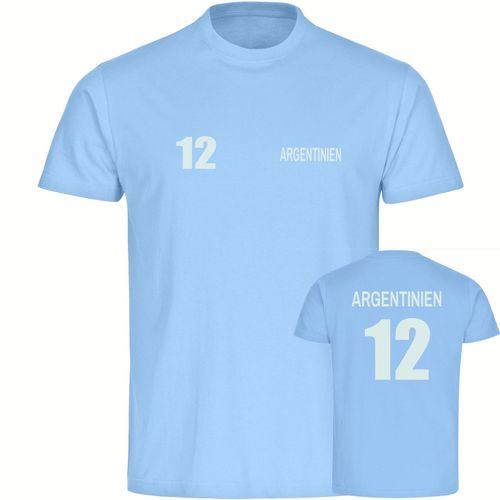 4068859272753 - multifanshop Herren T-Shirt - Argentinien - Trikot Nummer 12 - Druck weiß - Männer 4068859272753 - multifanshop Herren T-Shirt - Argentinien - Trikot Nummer 12 - Druck weiß - Männer