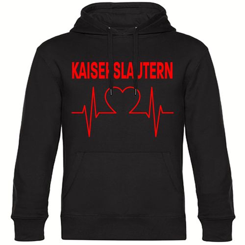 4068859110055 - multifanshop Kapuzen Sweatshirt - Kaiserslautern - Herzschlag - Druck rot - Hoodie