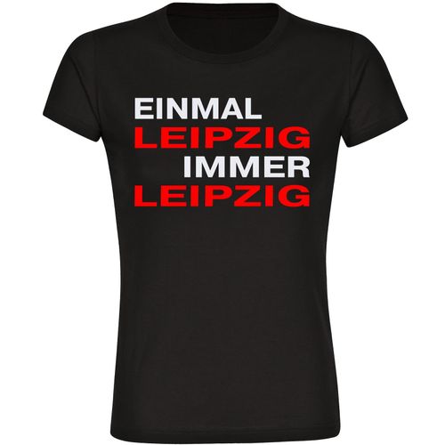 4068859145200 - multifanshop Damen T-Shirt - Leipzig - Einmal Immer - Druck rot - Frauen