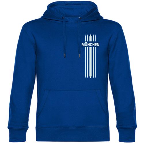 4068859048983 - multifanshop Kapuzen Sweatshirt - München blau - Streifen - Druck weiß - Hoodie