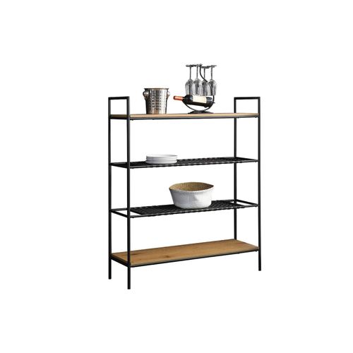 4059865176678 - Bücherregal Natur Schwarz Standregal Wohnzimmer Regal 4059865176678 - Bücherregal Natur Schwarz Standregal Wohnzimmer Regal