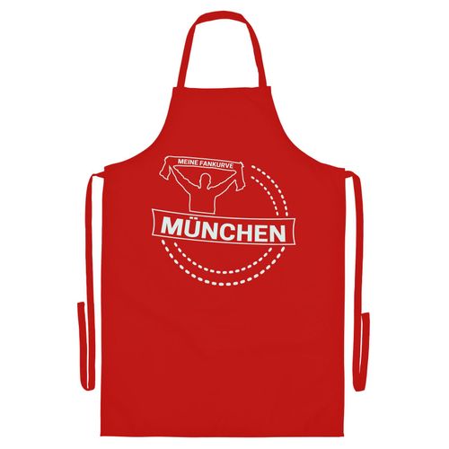 4068859141868 - multifanshop Grillschürze - München rot - Meine Fankurve - Druck weiß - Schürze