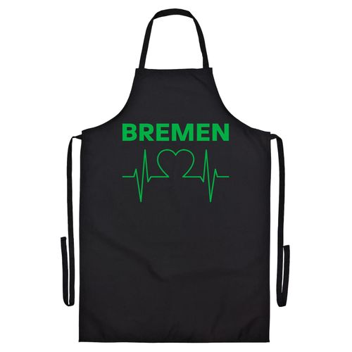 4068859172596 - multifanshop Grillschürze - Bremen - Herzschlag - Druck grün - Schürze 4068859172596 - multifanshop Grillschürze - Bremen - Herzschlag - Druck grün - Schürze