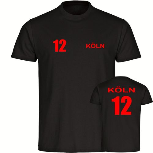 4068859094515 - multifanshop Herren T-Shirt - Köln - Trikot Nummer 12 - Druck rot - Männer