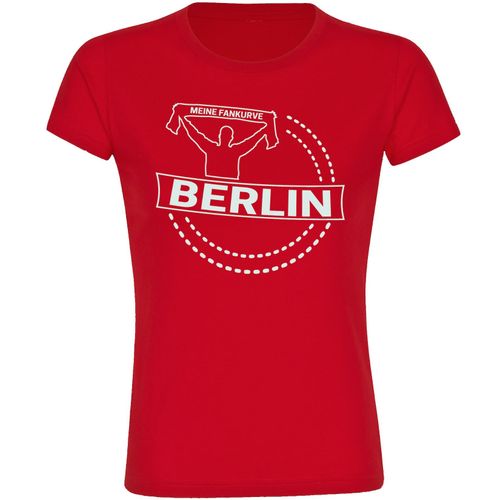 4068859133788 - multifanshop Damen T-Shirt - Berlin rot - Meine Fankurve - Druck weiß - Frauen 4068859133788 - multifanshop Damen T-Shirt - Berlin rot - Meine Fankurve - Druck weiß - Frauen