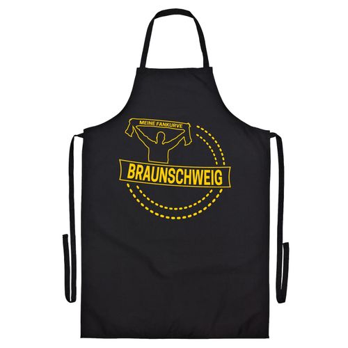 4068859204129 - multifanshop Grillschürze - Braunschweig - Meine Fankurve - Druck gelb - Schürze