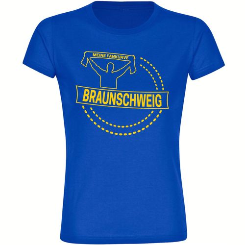 4068859203412 - multifanshop Damen T-Shirt - Braunschweig - Meine Fankurve - Druck gelb - Frauen