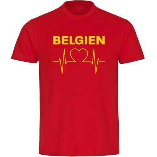 4068859283520 - multifanshop Kinder T-Shirt - Belgien - Herzschlag - Druck gelb - Kind