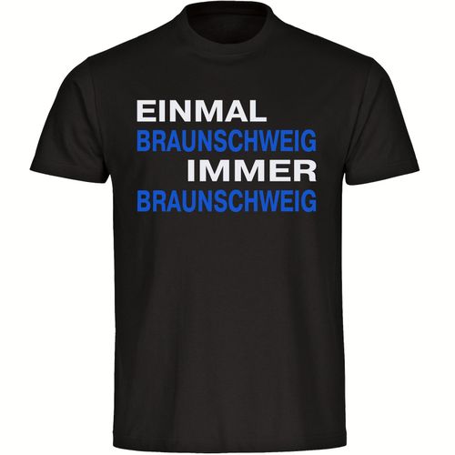 4068859204259 - multifanshop Herren T-Shirt - Braunschweig - Einmal Immer - Druck blau - Männer