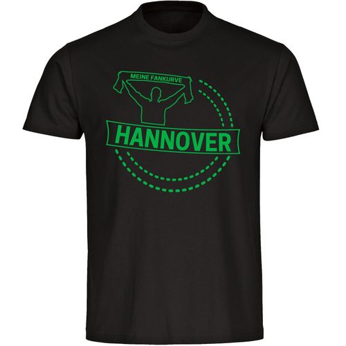 4068859178581 - multifanshop Herren T-Shirt - Hannover - Meine Fankurve - Druck grün - Männer