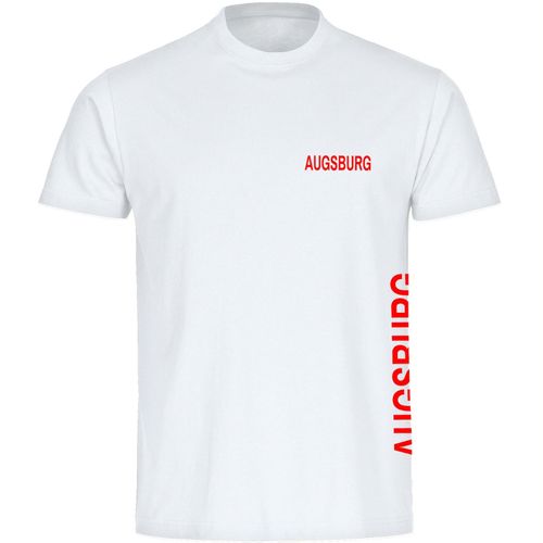 4068859070120 - multifanshop Herren T-Shirt - Augsburg - Brust & Seite - Druck rot - Männer 4068859070120 - multifanshop Herren T-Shirt - Augsburg - Brust & Seite - Druck rot - Männer