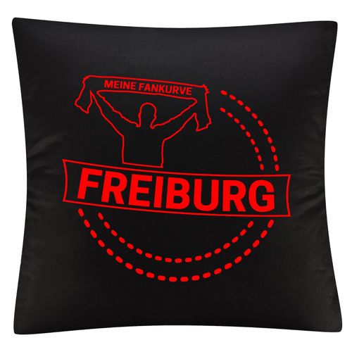 4068859136512 - multifanshop Kissenbezug - Freiburg - Meine Fankurve - Druck rot - Kissen