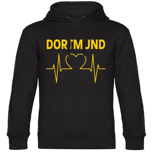 4068859187880 - multifanshop® Kapuzen Sweatshirt - Dortmund - Herzschlag - Druck gelb - Hoodie