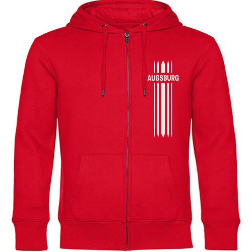4068859119355 - multifanshop Kapuzen Sweatshirt Jacke - Augsburg - Streifen - Druck weiß - Sweat 4068859119355 - multifanshop Kapuzen Sweatshirt Jacke - Augsburg - Streifen - Druck weiß - Sweat