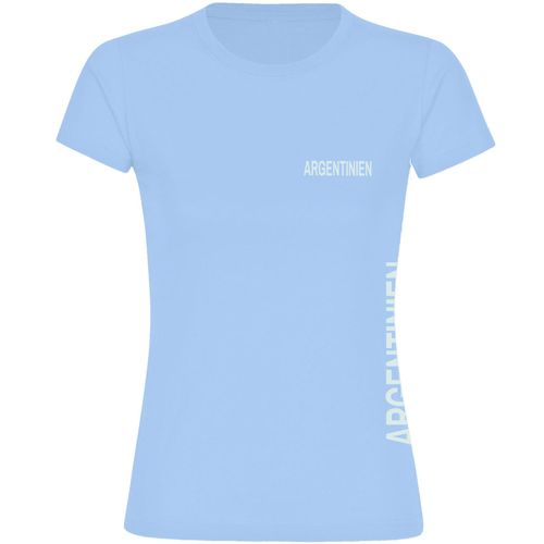 4068859273415 - multifanshop Damen T-Shirt - Argentinien - Brust & Seite - Druck weiß - Frauen