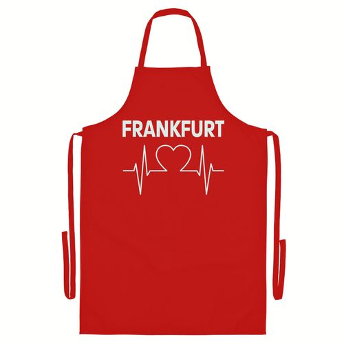 4068859107086 - multifanshop Grillschürze - Frankfurt - Herzschlag - Druck weiß - Schürze