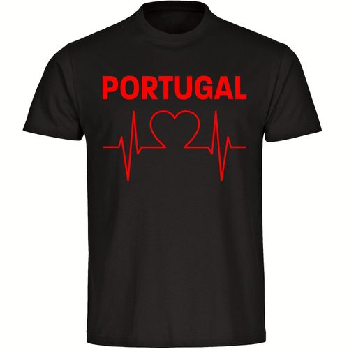 4068859229467 - multifanshop Herren T-Shirt - Portugal - Herzschlag - Druck rot - Männer