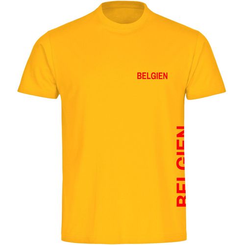 4068859281274 - multifanshop Herren T-Shirt - Belgien - Brust & Seite - Druck rot - Männer