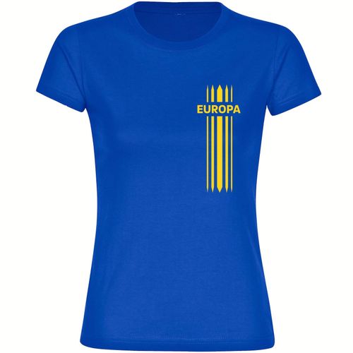 4068859303907 - multifanshop Damen T-Shirt - Europa - Streifen - Druck gelb - Frauen 4068859303907 - multifanshop Damen T-Shirt - Europa - Streifen - Druck gelb - Frauen