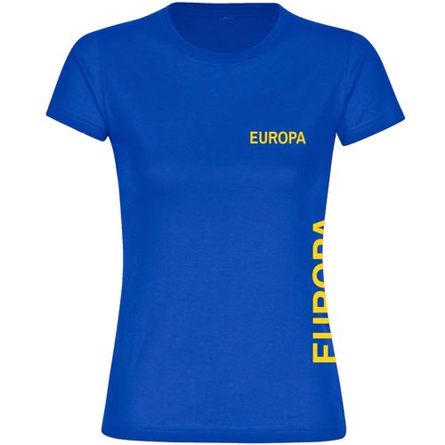 4068859303037 - multifanshop Damen T-Shirt - Europa - Brust & Seite - Druck gelb - Frauen