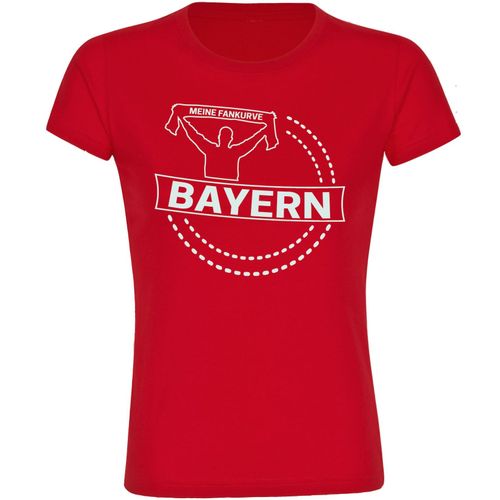 4068859132989 - multifanshop Damen T-Shirt - Bayern - Meine Fankurve - Druck weiß - Frauen