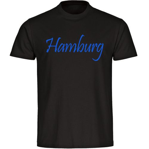 4068859007874 - multifanshop Herren T-Shirt - Hamburg - Schriftzug - Druck blau - Männer 4068859007874 - multifanshop Herren T-Shirt - Hamburg - Schriftzug - Druck blau - Männer